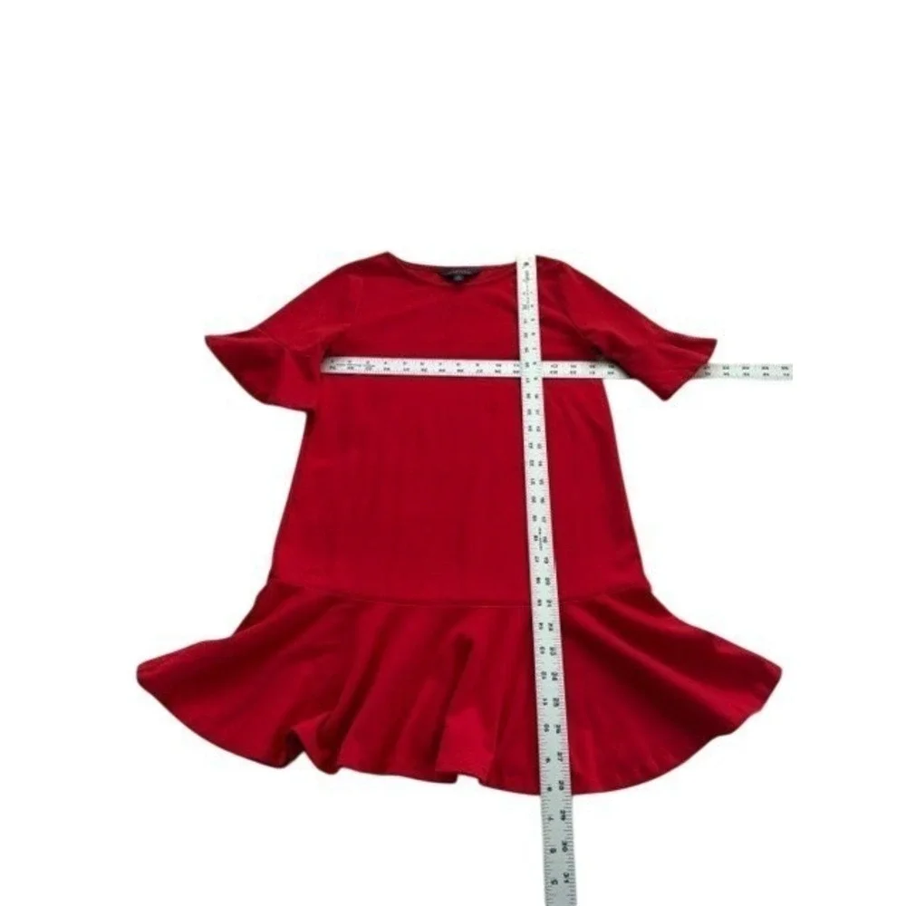 Polo‎ Ralph Lauren Girls Red Ruffle Sleeve Dress Size 10